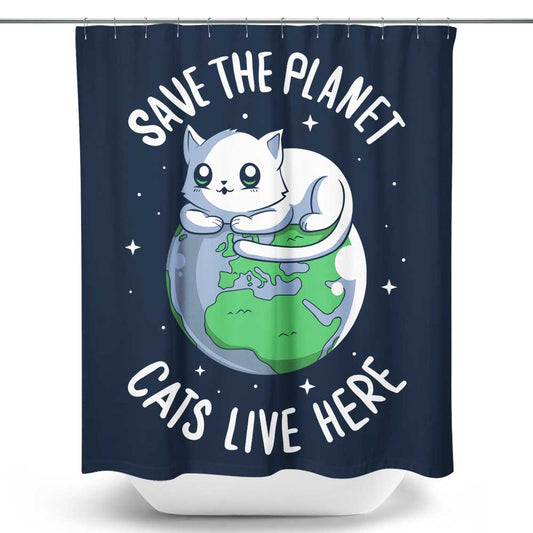 Cats Live Here - Shower Curtain