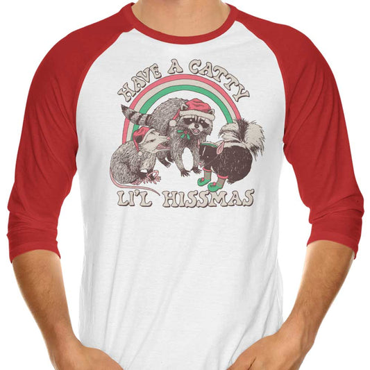 Catty Li'l Hissmas - 3/4 Sleeve Raglan T-Shirt