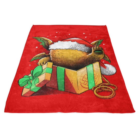 Christmas Chicken Pig - Fleece Blanket