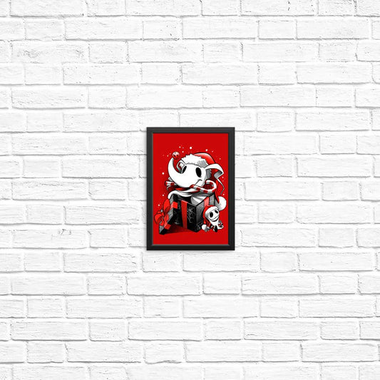Christmas Ghost Dog - Posters & Prints