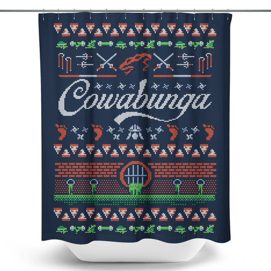 Cowabunga Christmas - Shower Curtain