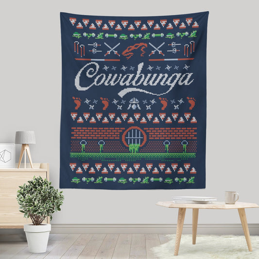 Cowabunga Christmas - Wall Tapestry