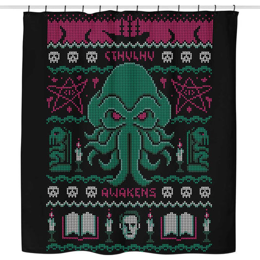 Cthulhu Awakens Sweater - Shower Curtain