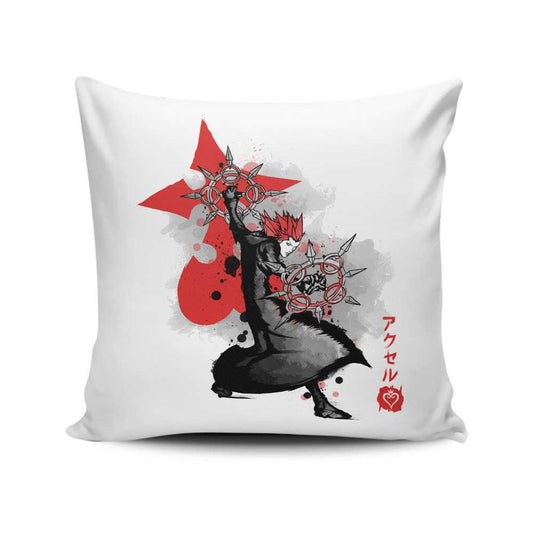 Dancing Flames Sumi-e - Throw Pillow