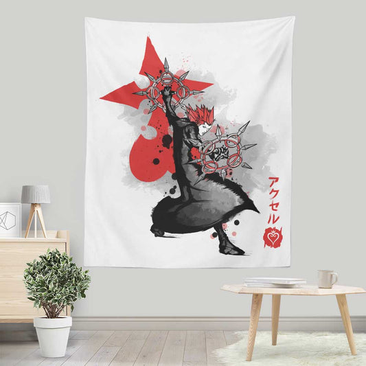 Dancing Flames Sumi-e - Wall Tapestry