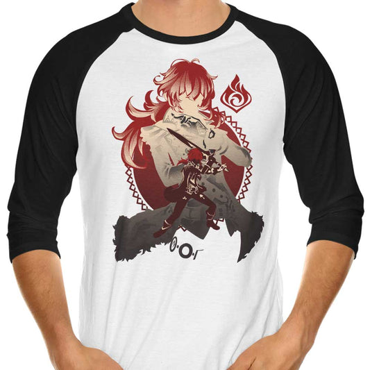 Dark Side of Dawn Diluc - 3/4 Sleeve Raglan T-Shirt