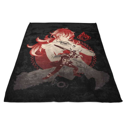 Dark Side of Dawn Diluc - Fleece Blanket