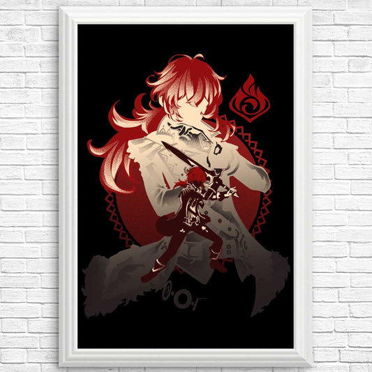Dark Side of Dawn Diluc - Posters & Prints