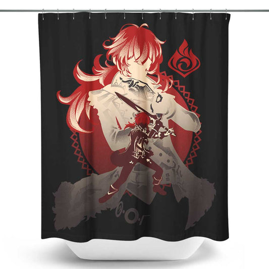 Dark Side of Dawn Diluc - Shower Curtain