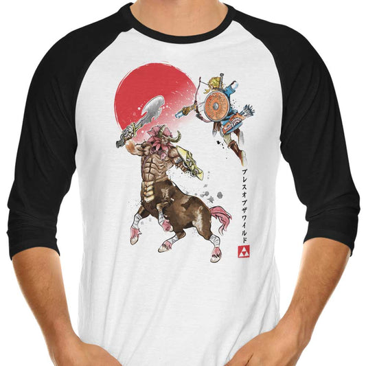 Death Mountain Watercolor - 3/4 Sleeve Raglan T-Shirt