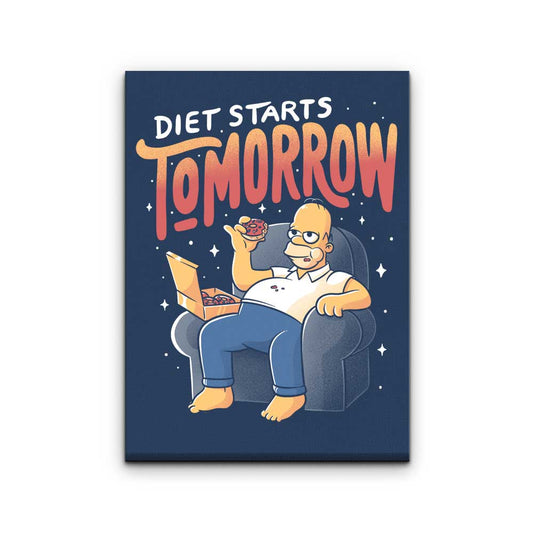 Diet Starts Tomorrow - Canvas Print