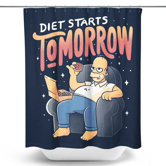 Diet Starts Tomorrow - Shower Curtain