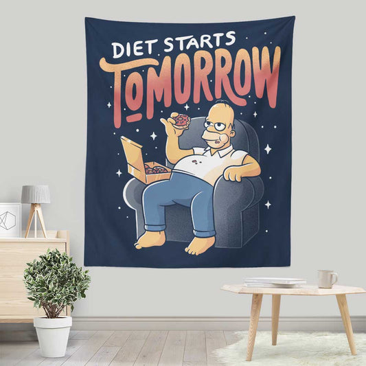 Diet Starts Tomorrow - Wall Tapestry