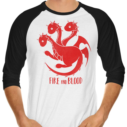 Dragon Kawaii - 3/4 Sleeve Raglan T-Shirt