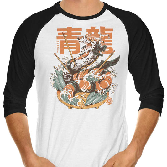Dragon Sushi - 3/4 Sleeve Raglan T-Shirt