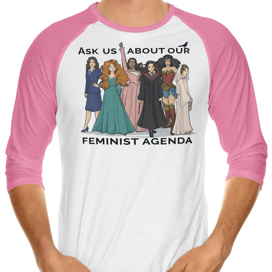 Feminist Agenda - 3/4 Sleeve Raglan T-Shirt