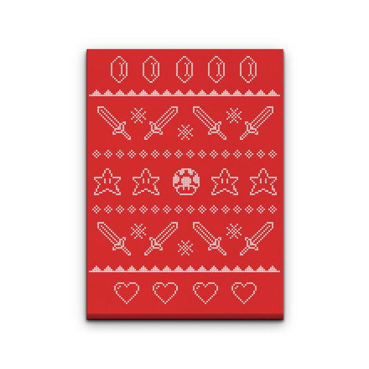 Festive Gaming Sweater - Canvas Print