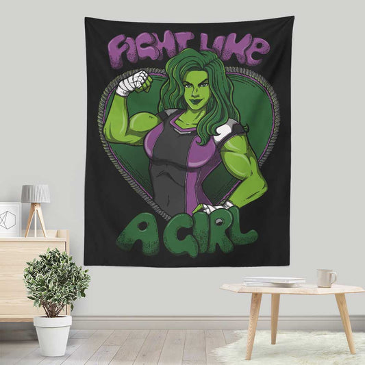 Fight Like a Hulk - Wall Tapestry