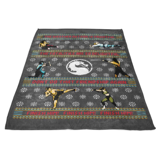 Finish Him Sweater - Fleece Blanket