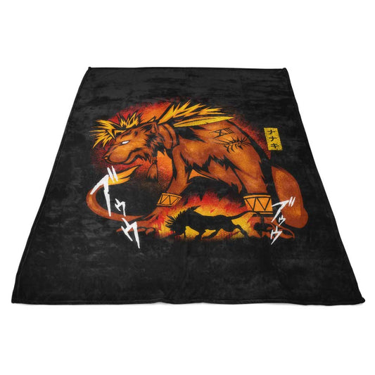 Fire Red Fur - Fleece Blanket