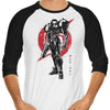 Galactic Bounty Hunter Sumi-e - 3/4 Sleeve Raglan T-Shirt