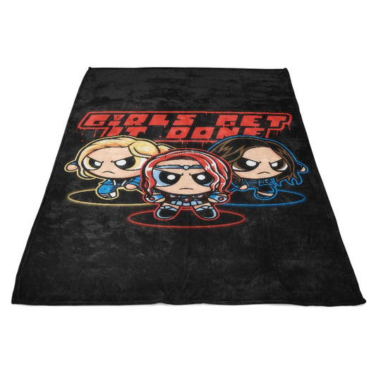 Girls Get Puff Done - Fleece Blanket
