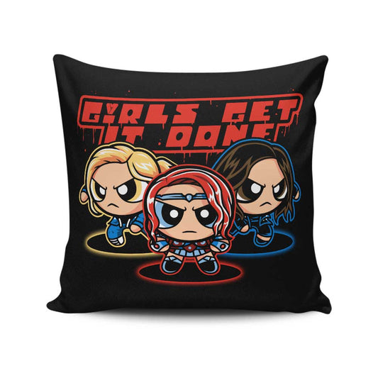 Girls Get Puff Done - Throw Pillow