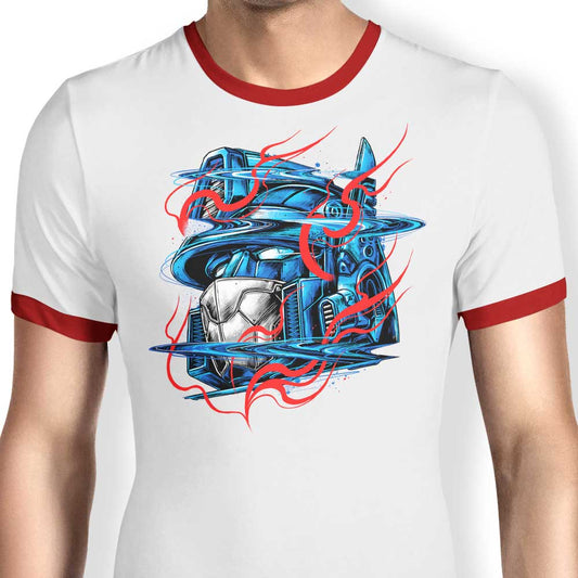Glitch Flames - Ringer T-Shirt
