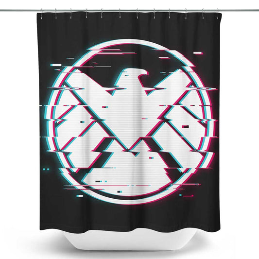 Glitched Agents - Shower Curtain
