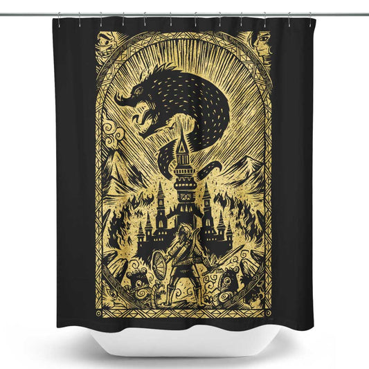 Great Cataclysm (Gold) - Shower Curtain