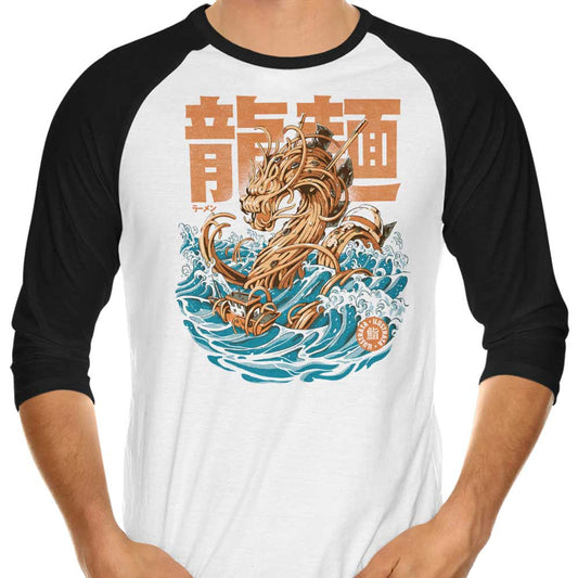 Great Ramen Dragon Off Kanagawa - 3/4 Sleeve Raglan T-Shirt