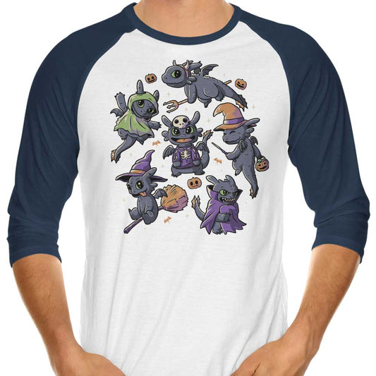 Halloween Dragons - 3/4 Sleeve Raglan T-Shirt
