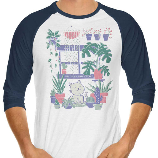 Happy Place - 3/4 Sleeve Raglan T-Shirt