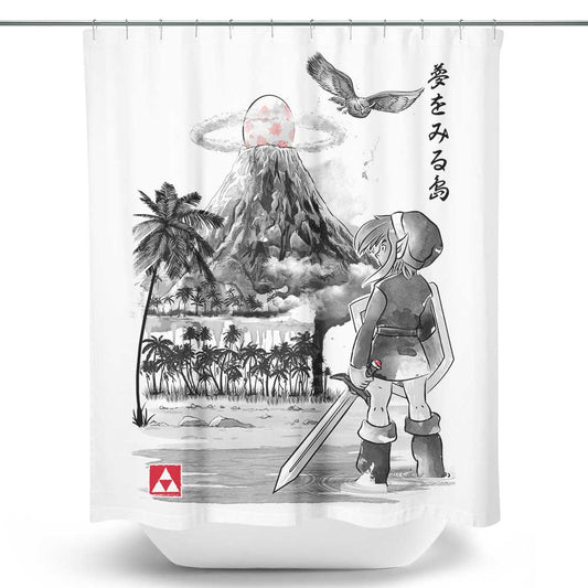 Hero's Awakening Sumi-e - Shower Curtain
