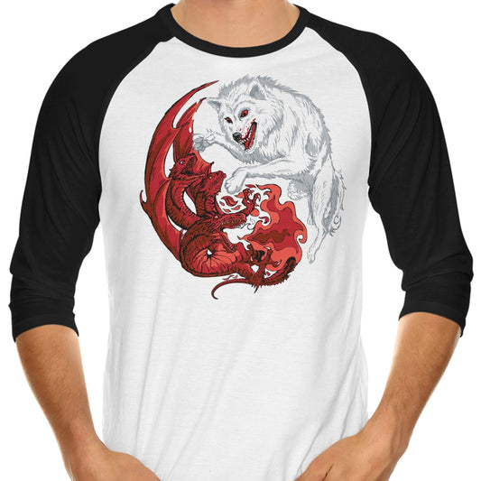 Ice and Fire - 3/4 Sleeve Raglan T-Shirt