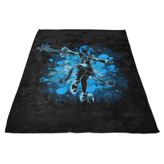 Inked Aqua - Fleece Blanket
