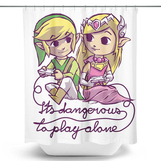 It's Dangerous to Play Alone - Shower Curtain