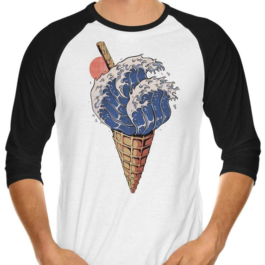 Kanagawa Ice Cream - 3/4 Sleeve Raglan T-Shirt