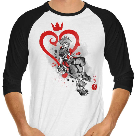 Keyblade Kingdom Sumi-e - 3/4 Sleeve Raglan T-Shirt