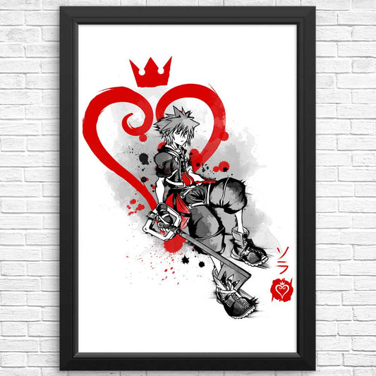 Keyblade Kingdom Sumi-e - Posters & Prints