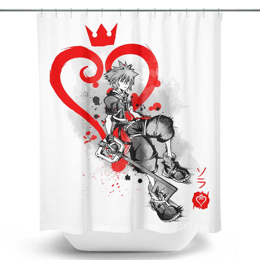 Keyblade Kingdom Sumi-e - Shower Curtain