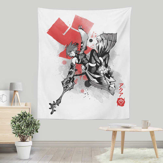 Keyblade Master Sumi-e - Wall Tapestry