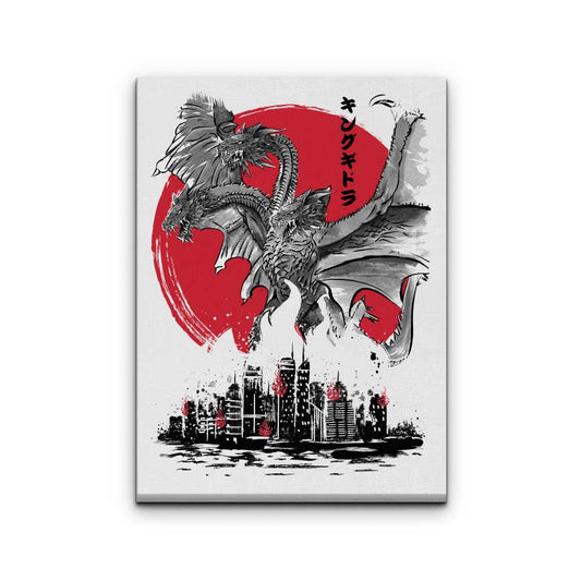 King of Terror Rising Sumi-e - Canvas Print