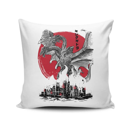 King of Terror Rising Sumi-e - Throw Pillow