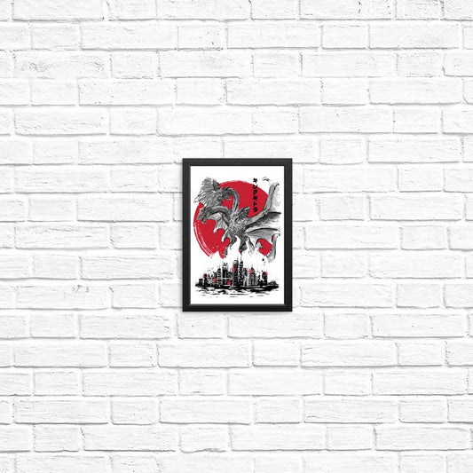 King of Terror Rising Sumi-e - Posters & Prints