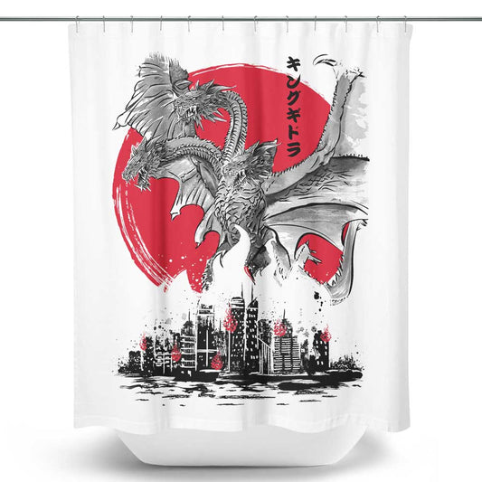 King of Terror Rising Sumi-e - Shower Curtain