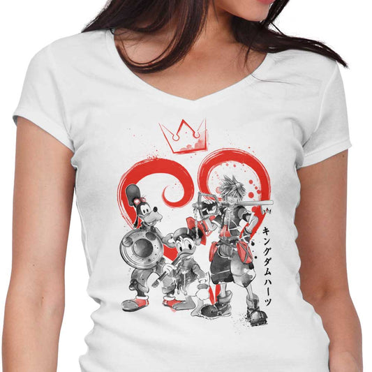 Kingdom Sumi-e - Women's V-Neck