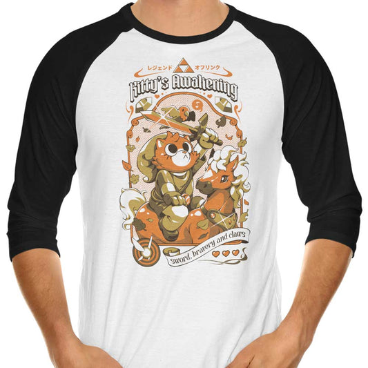 Kitty's Awakening - 3/4 Sleeve Raglan T-Shirt