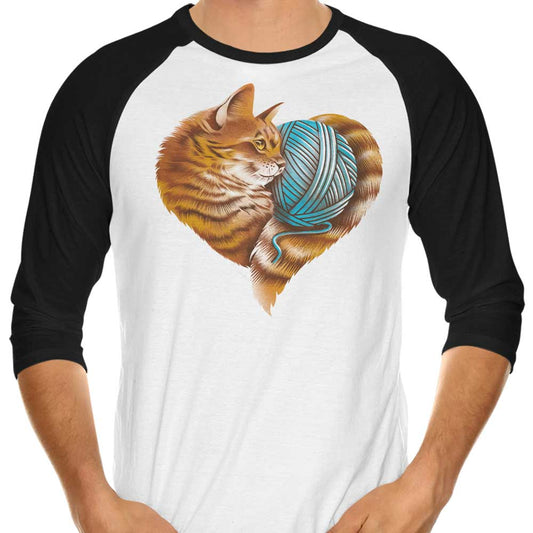 Knitting Kitten Love - 3/4 Sleeve Raglan T-Shirt