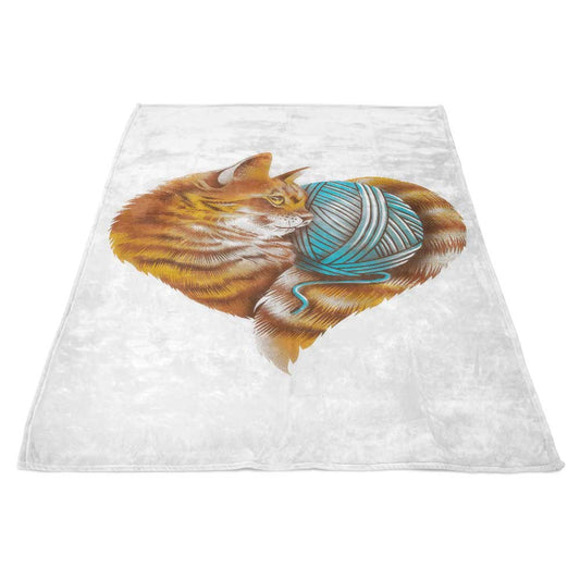 Knitting Kitten Love - Fleece Blanket